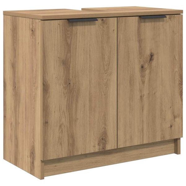 vidaXL Badkamer Kast Artisan Eiken 64,5 x 33,5 x 59 cm Bewerkt hout