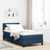 vidaXL Boxspring bed met matras met LED Blauw 100 x 200 cm Stof