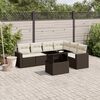 vidaXL 7-delige Loungeset met kussens poly rattan bruin