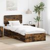 vidaXL Bedframe met hoofdeinde Gerookt eiken 75 x 190 cm Bewerkt hout