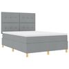 vidaXL Boxspringbed met matras Lichtgrijs 140 x 190 cm Stof