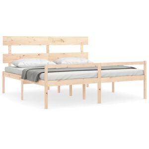 vidaXL Seniorenbed met hoofdbord massief hout Super
