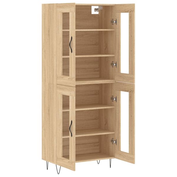 vidaXL Hoge kast 69,5x34x180 cm bewerkt hout sonoma eikenkleurig