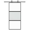vidaXL Schuifdeur 90x205 cm gehard glas en aluminium zwart