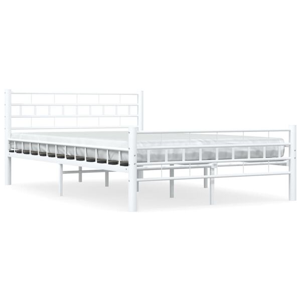vidaXL Bedframe metaal wit 140x200 cm