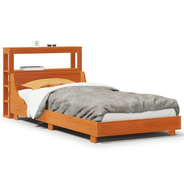 vidaXL Bedframe zonder matras massief grenenhout wasbruin 100x200 cm