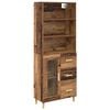 vidaXL Hoge kast Oud Hout 69,5 x 34 x 180 cm Bewerkt hout