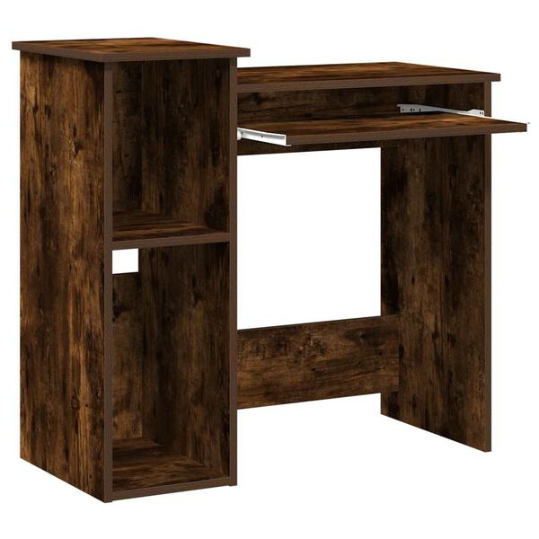 vidaXL Bureau met schappen 84x40x78 cm bewerkt hout gerookt eiken