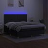 vidaXL Boxspring met matras en LED stof zwart 180x200 cm