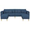 vidaXL Bank met kussen 3 pcs Blauw Stof