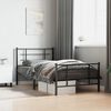 vidaXL Bedframe met hoofd- en voeteneinde metaal zwart 100x190 cm