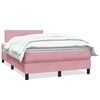 vidaXL Boxspring met matras fluweel roze 120x210 cm