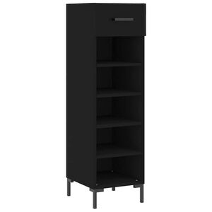 vidaXL Schoenenkast 30x35x105 cm bewerkt hout zwart