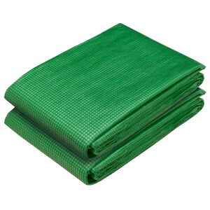 vidaXL Zeil met Oogjes 2 st Groen 3 x 5 m 260 gsm PE
