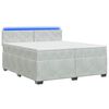 vidaXL Boxspring Bed met Matras en LED Lichtgrijs 200 x 200 cm fluweel