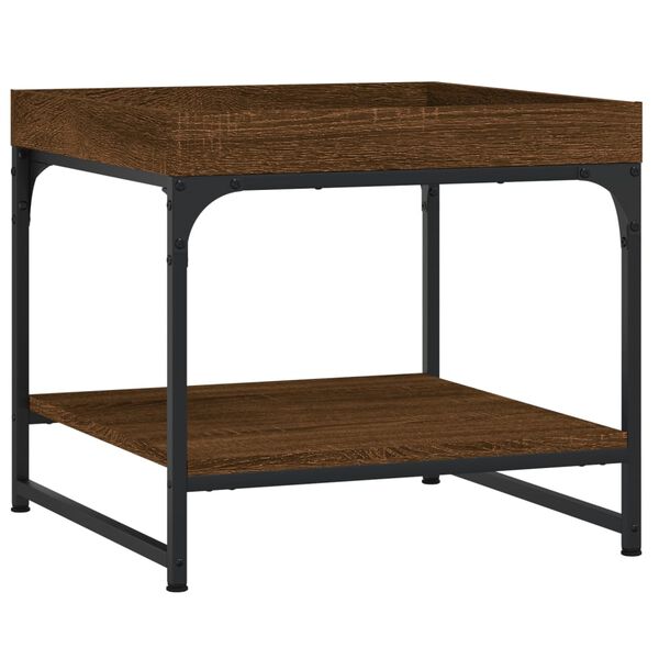 vidaXL Salontafel 49,5x49,5x45 cm bewerkt hout bruin eikenkleur