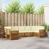 vidaXL Sofa-Sets 7 pcs Natuurlijk en Cr&egrave;me Massief Acaciahout