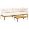 vidaXL 3 Stuk Garden Pallet Sofa Units Massief Acaciahout Licht Bruin