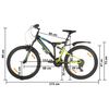 vidaXL Mountainbike 21 versnellingen 26 inch wielen 49 cm zwart