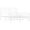 vidaXL Bedframe met hoofd- en voeteneinde metaal wit 150x200 cm