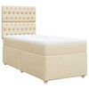 vidaXL Boxspring met matras stof cr&egrave;mekleurig 80x200 cm