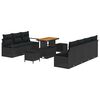 vidaXL Tuin Sofa Set 10 st 9-Aantal zitplaatsen Zwart