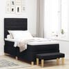 vidaXL Boxspring bed met matras met hoofdeinde Zwart 90 x 190 cm Stof