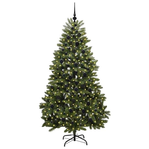 vidaXL Kunstkerstboom met 300 LED Groen 210 cm PVC en Metaal