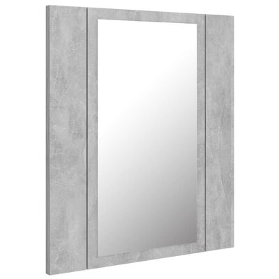 vidaXL Badkamerkast met spiegel en LED 40x12x45 cm acryl betongrijs