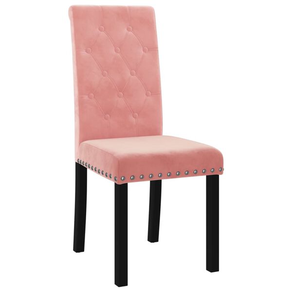 vidaXL Eetkamerstoelen 2 st fluweel roze