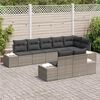 vidaXL Tuin Sofa Set met kussen 8 pcs Grijs poly rattan