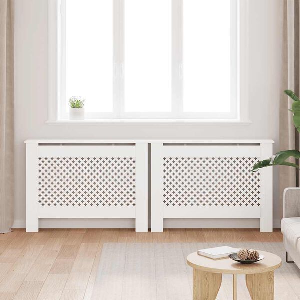 vidaXL Radiatorombouwen 2 st 112x19x81,5 cm MDF wit