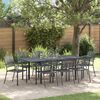 vidaXL Tuin eettafelset 9 pcs Antraciet Staal