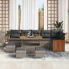 vidaXL Tuin Sofa Set 10 pcs Grijs Donkergrijs poly rattan