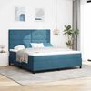 vidaXL LED Box Spring Bed met matras Donkerblauw 180 x 200 cm Fluweel