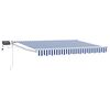 vidaXL Handbediende luifel met LED's Blauw en Wit 3,5 x 2 m