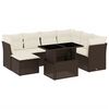 vidaXL 8-delige Loungeset met kussens poly rattan bruin