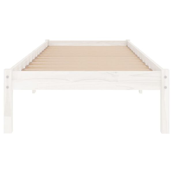 vidaXL Bedframe massief grenenhout wit 90x200 cm