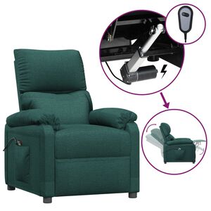 vidaXL Fauteuil verstelbaar elektrisch stof donkergroen