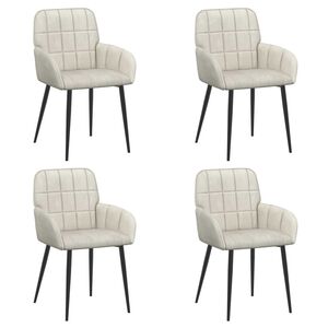 vidaXL Eettafelstoelen 4 st fluweel Cr&egrave;mekleurig 57 x 50 x 85 cm