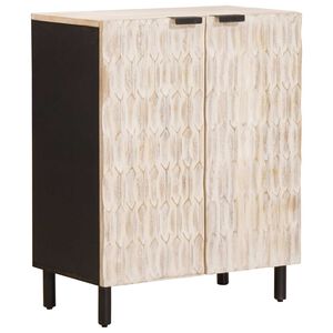 vidaXL Dressoir 60 x 33 x 75 cm Massief Mango Hout Witte Was Afwerking