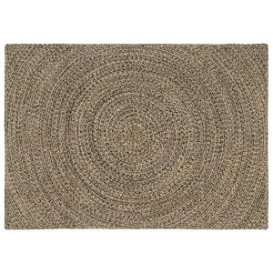 vidaXL Gebied Tapijt Naturel en Zwart 120 x 170 cm Jute