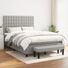 vidaXL Boxspring met matras stof lichtgrijs 140x190 cm