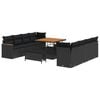 vidaXL Tuinbankenset met kussen 12 pcs Zwart poly rattan