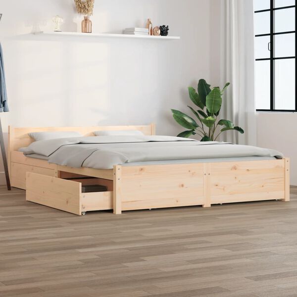 vidaXL Bedframe met lades 140x200 cm