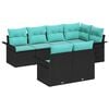 vidaXL Tuin Sofa Set met kussen 7 pcs Zwart poly rattan