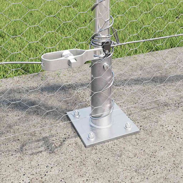 vidaXL Afrasteringspaal Zilver 50 x 0,8 m (25 mm gaas) Staal