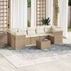 vidaXL 8-delige Loungeset met kussens poly rattan beige