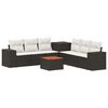 vidaXL Bankstel 8 st Zwart en Cream Wit Poly Rattan en Staal