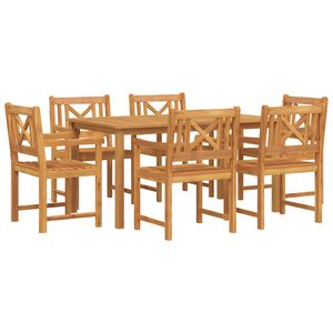 vidaXL Tuin eettafelset 7 pcs Bruin Massief Acaciahout